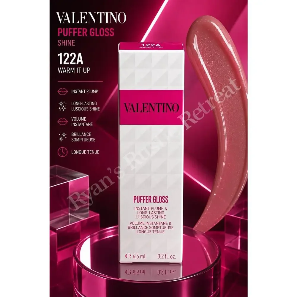 Valentino Puffer Gloss Shine 122A Warm It Up Lip Gloss Plumping 6.5ml New